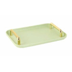 Bandeja Verde C/ alça Dourada 